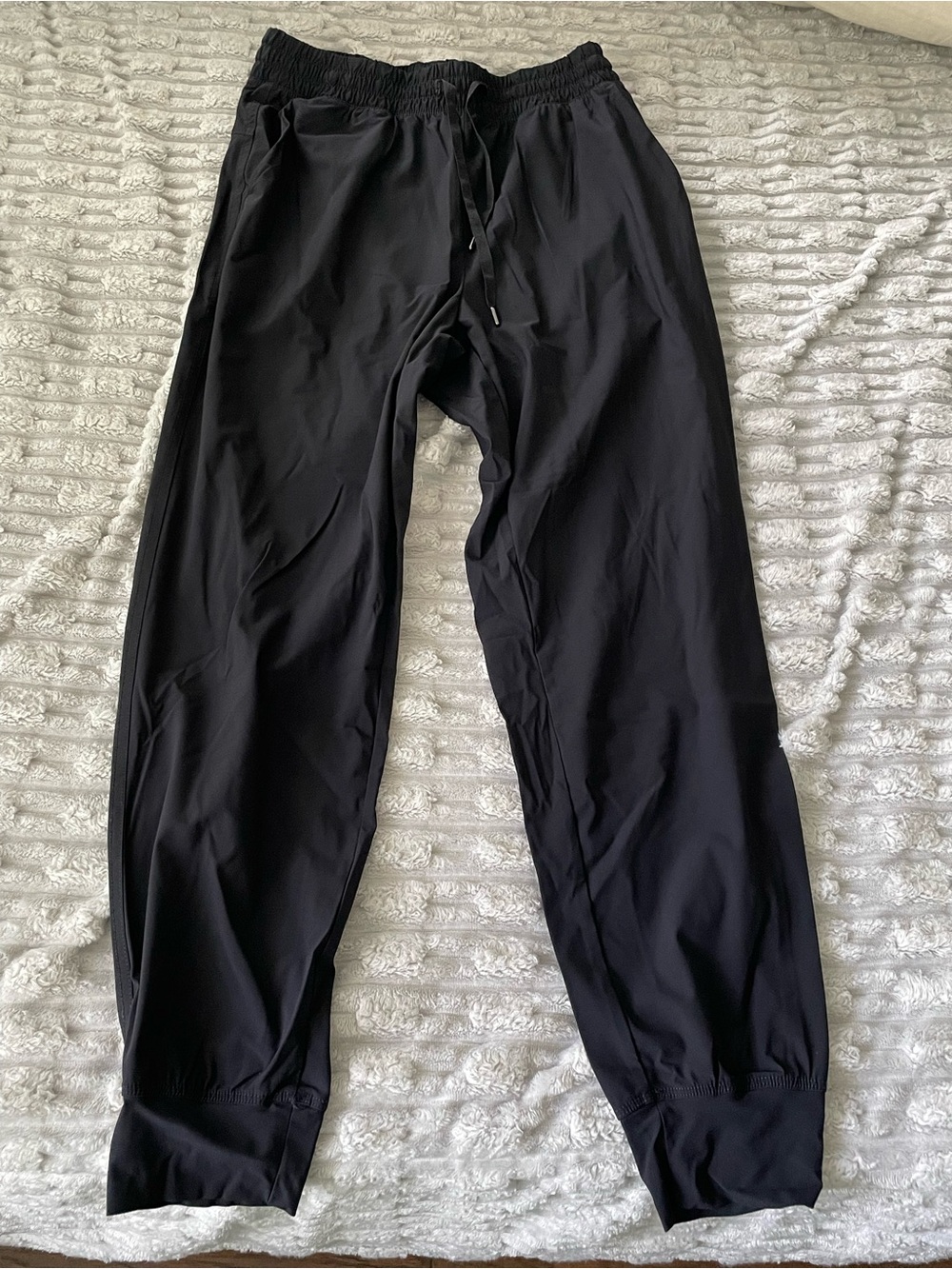 Black Elastic Waist Drawstring Jogger Pants